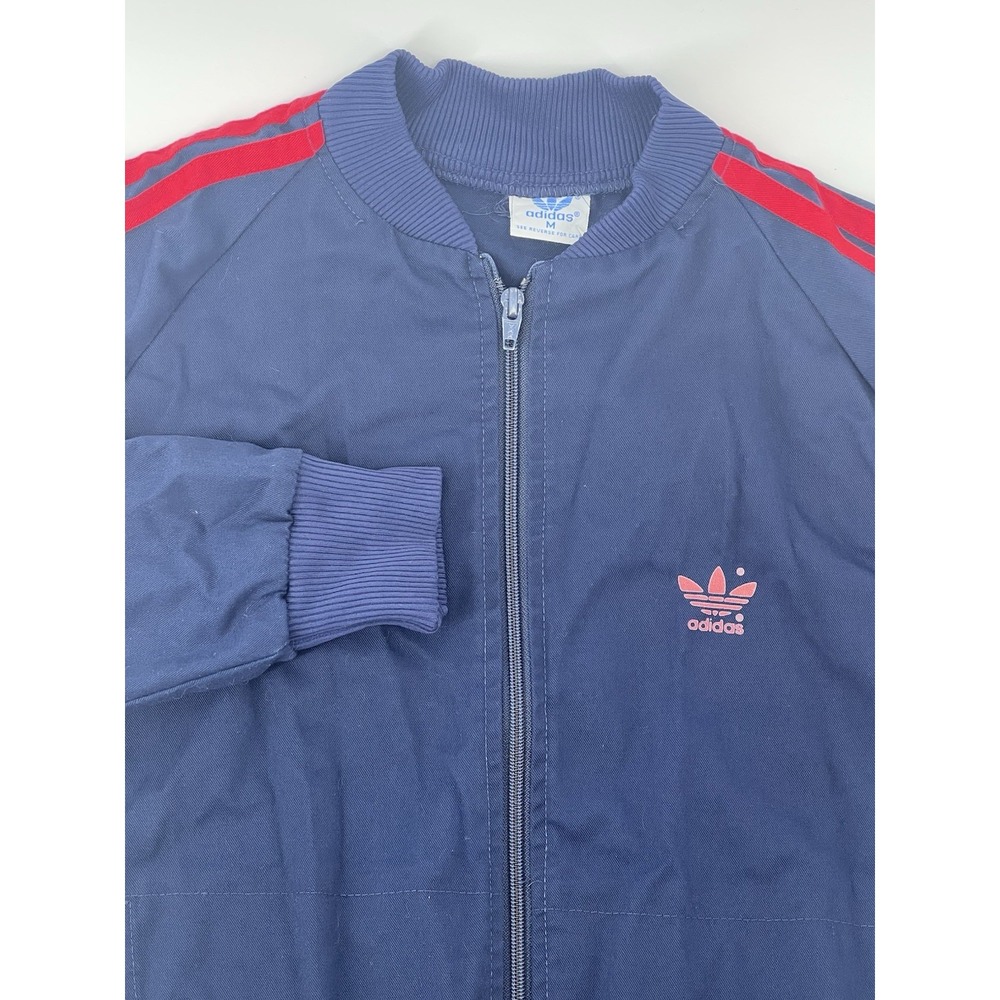 Vintage Adidas Track Jacket 3 Stripe Red Navy Full Zip 1970s-80s ATP Keyrolan ?
